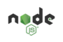 node.js logo. a javascript framework we use to develop apps